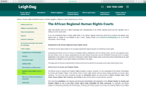 African Regional Human Rights Courts project Leigh Day